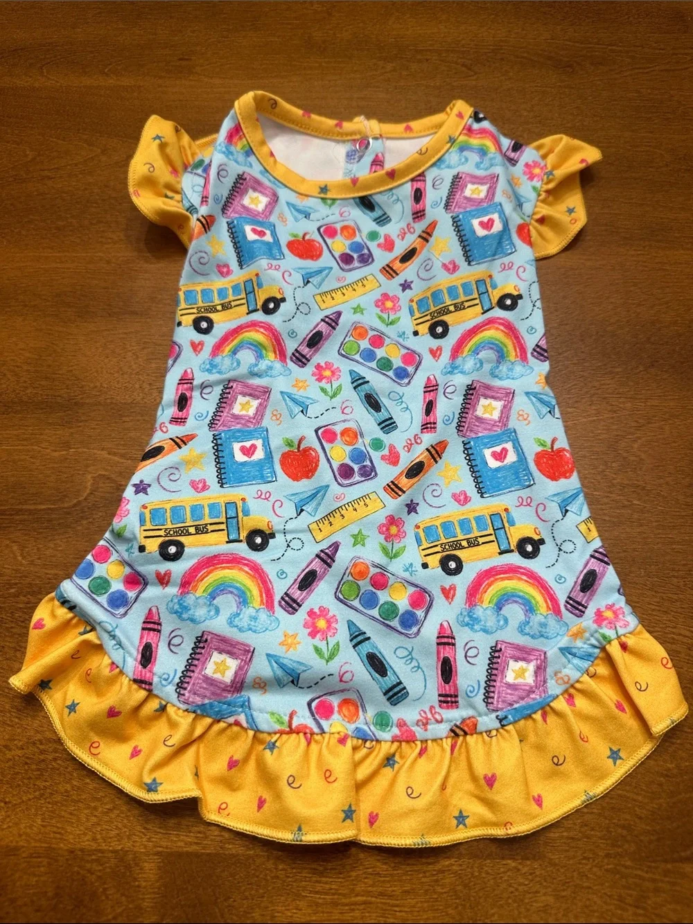 Griffy & Drake Back to School Ruffle Dog Shirt Small 7-10 Lbs NWT